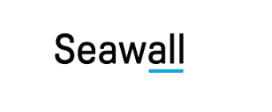 seawall logo png in black text and blue underline
