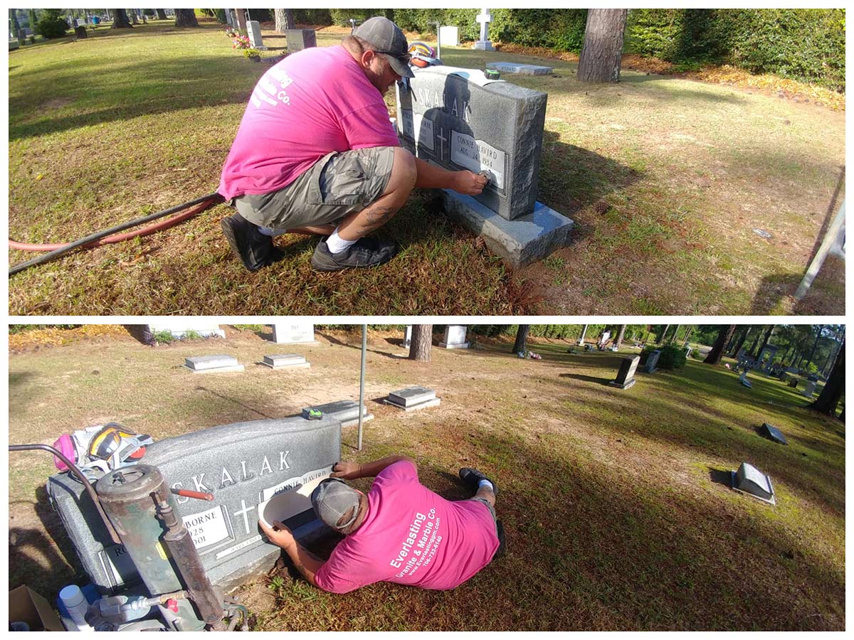 Man Fixing the Date — Augusta, GA — Everlasting Granite and Marble