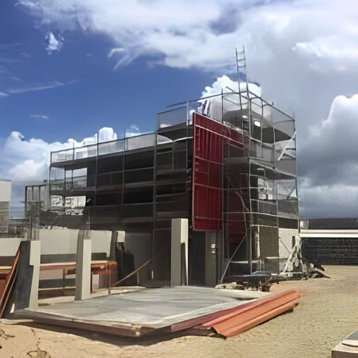 A Building Under Construction With Scaffolding Around It — Fahlstrom Scaffolding Cairns Pty Ltd in Gordonvale, QLD