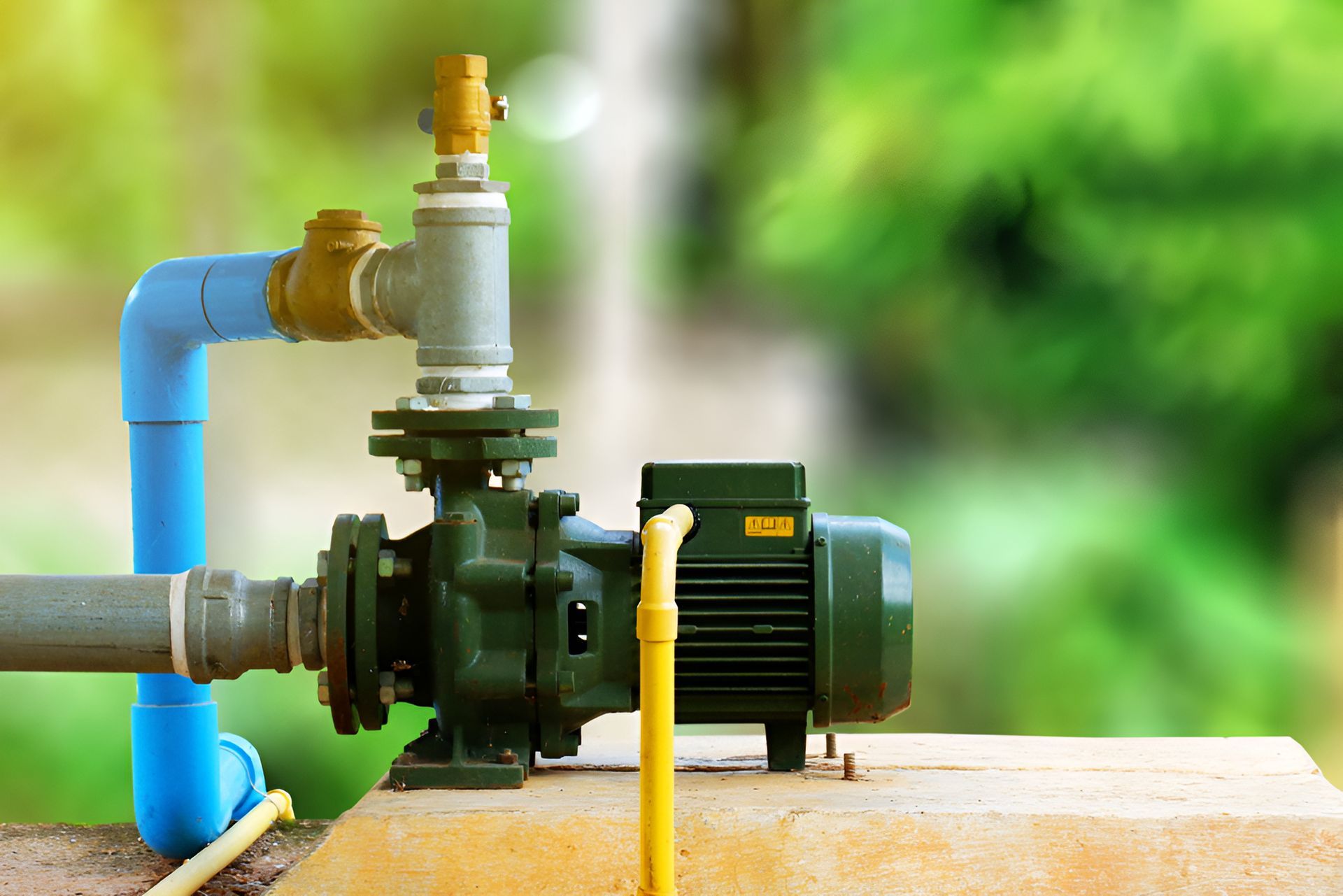A Water Pump is Attached to a Blue Pipe — Stockers & Partridge In Paterson, NSW