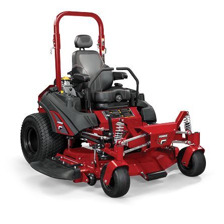 A Red and Black Lawn Mower is Sitting on a White Surface — Stockers & Partridge In Paterson, NSW