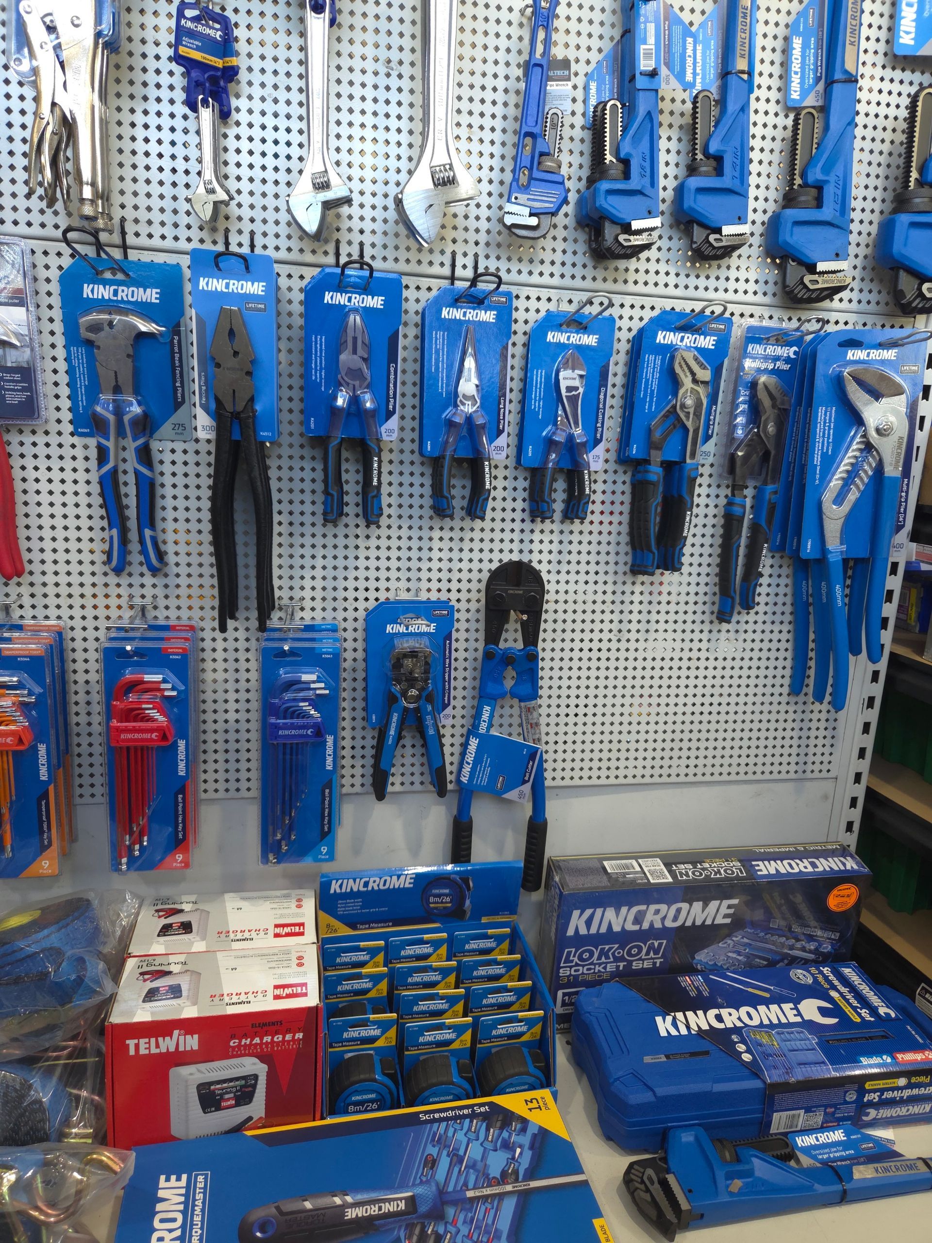 A Variety of Tools Are Displayed on a Wall in a Store — Stockers & Partridge In Paterson, NSW