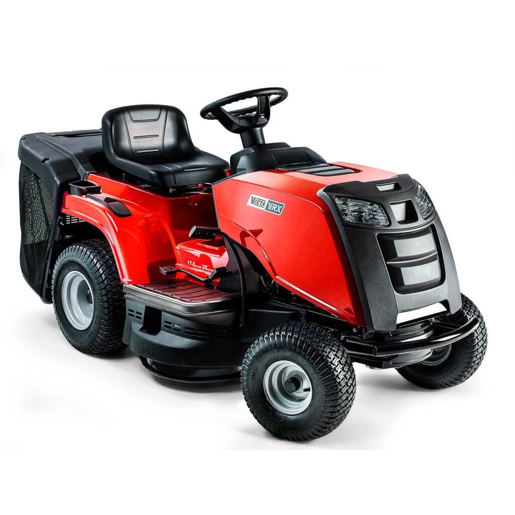A Red and Black Riding Lawn Mower on a White Background — Stockers & Partridge In Paterson, NSW