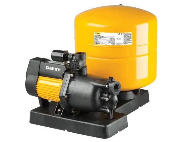 A Black and Yellow Water Pump With a Yellow Tank Attached to It — Stockers & Partridge In Raymond Terrace, NSW