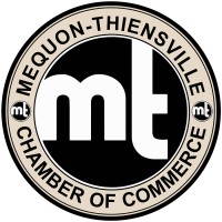 The logo for the mequon-thiensville chamber of commerce