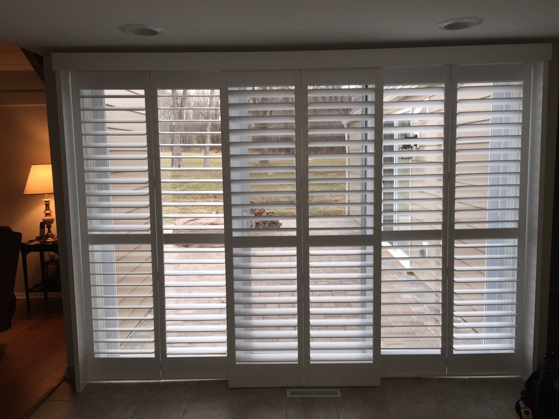 By-Pass plantation shutters on wide sliding doors