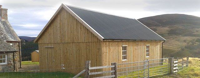 A wooden barn