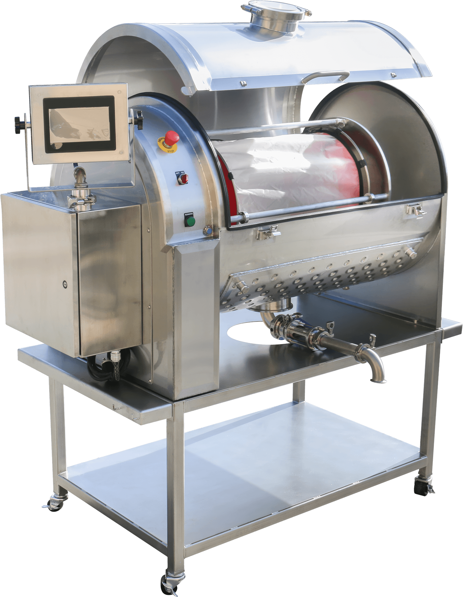 Advertisement for the XLS PRO machine. It's a stainless steel industrial device with liquid output.