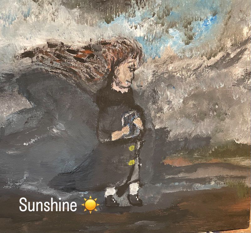 A group of people are painting on canvases on easels.