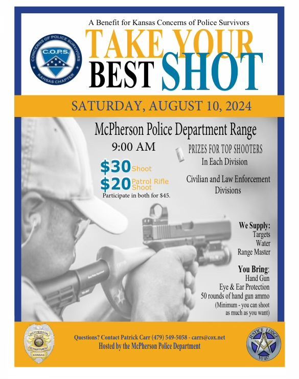 Take Your Best Shot - 2024 Kansas C.O.P.S. Benefit Flier Download