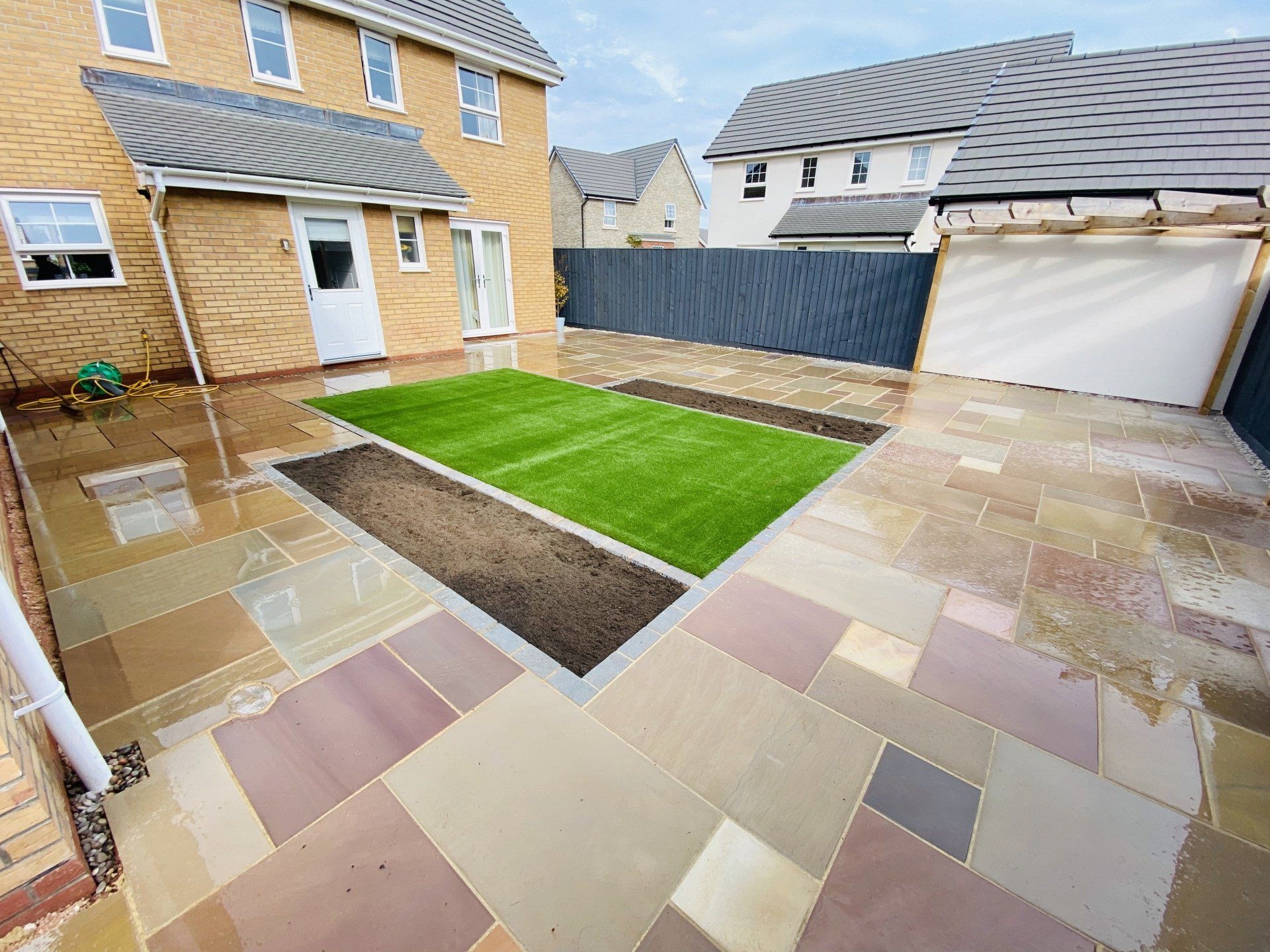paved rear garden