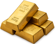 Four gold bars are stacked on top of each other