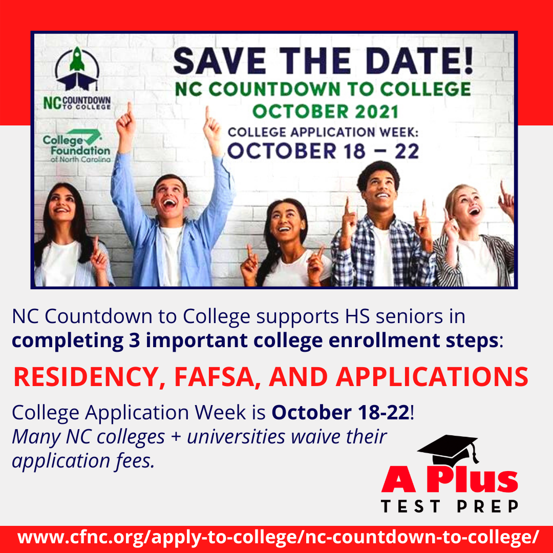 NC Countdown to College/Free College Application Week Oct. 2022