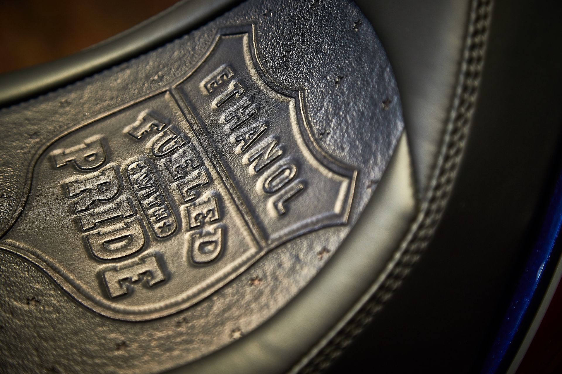 A close up of a badge that says