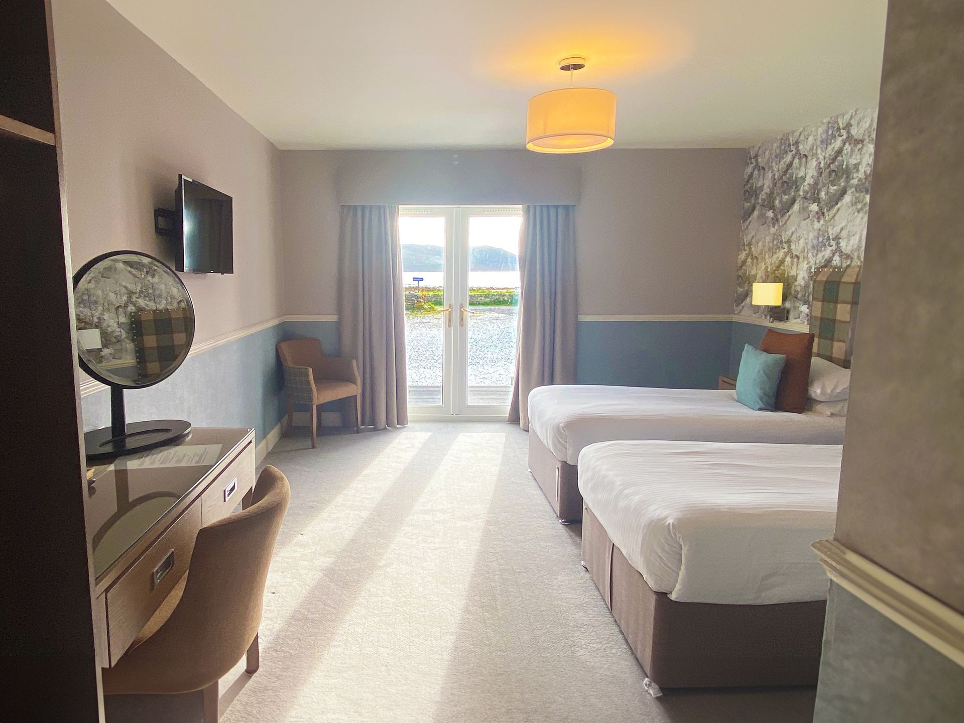 Deluxe double or twin sea view at Balmacara Hotel at the Highlands in Scotland
