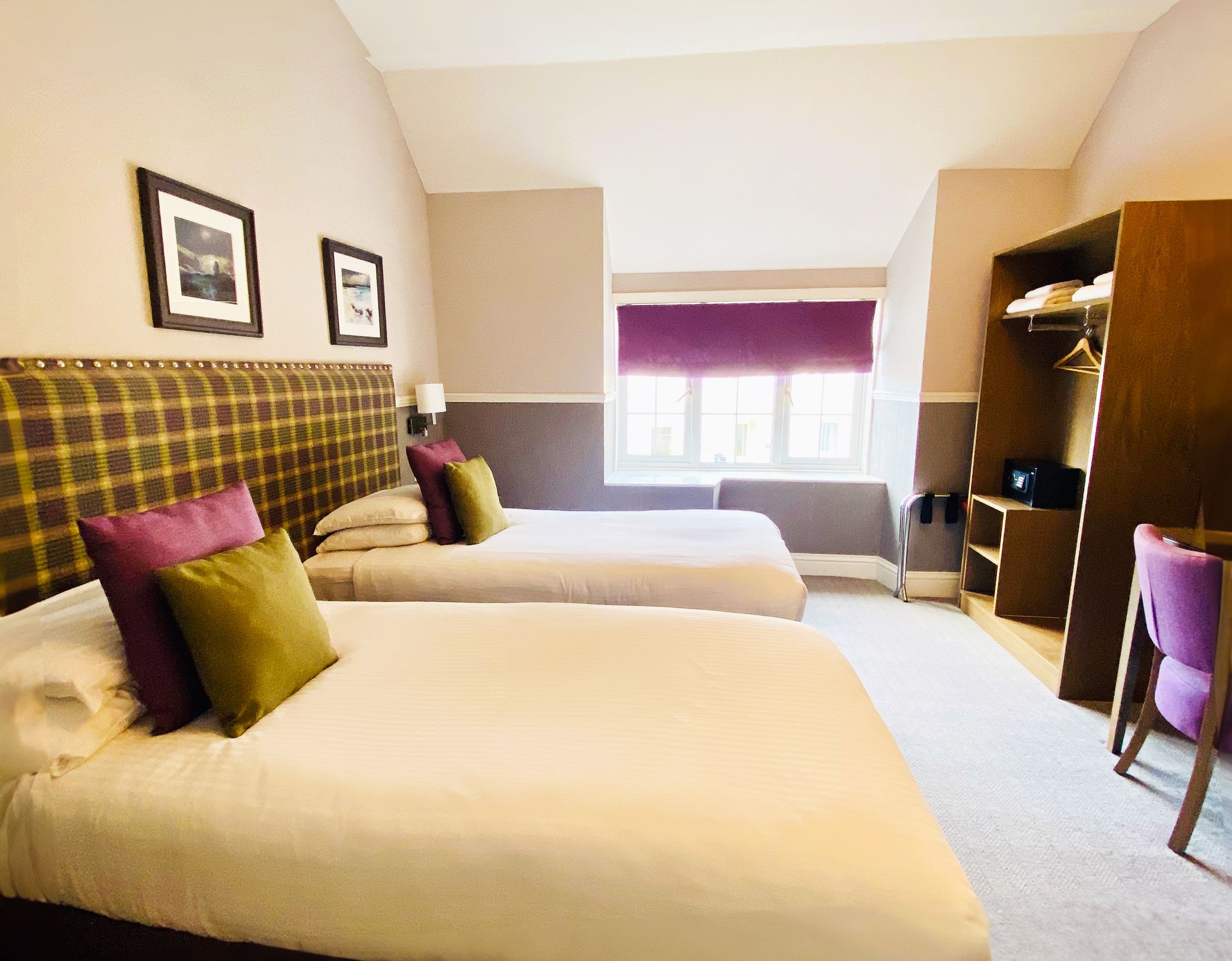 Double or twin room at Balmacara Hotel at the Highlands in Scotland