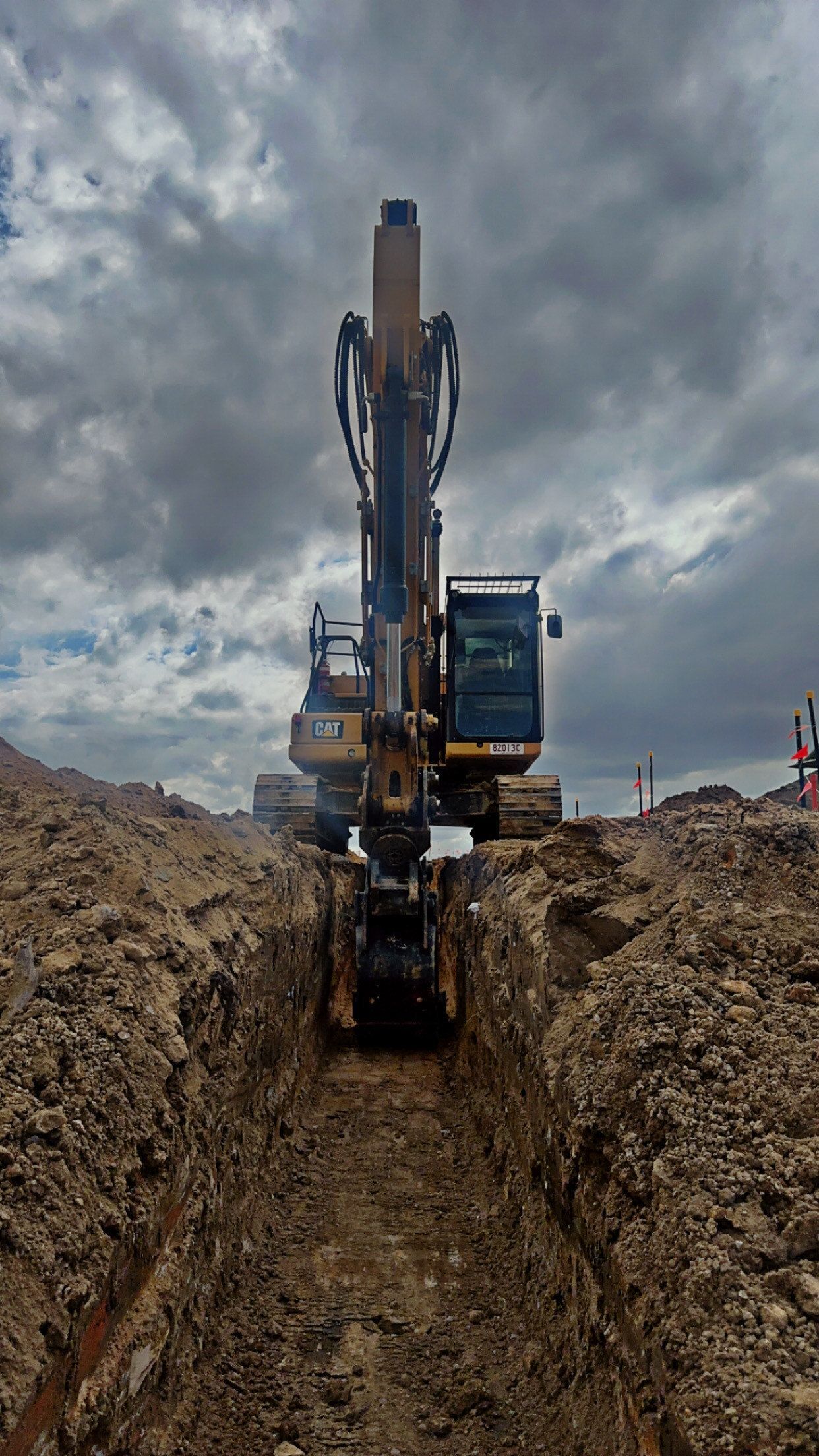 Excavator digging
