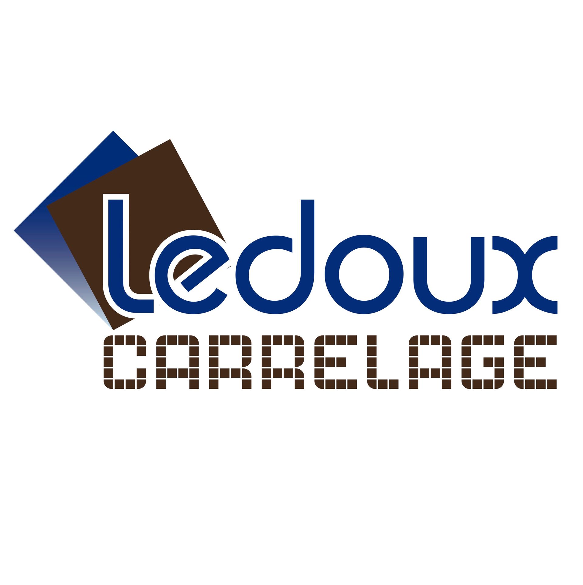Un logo bleu et marron pour ledoux carrelage