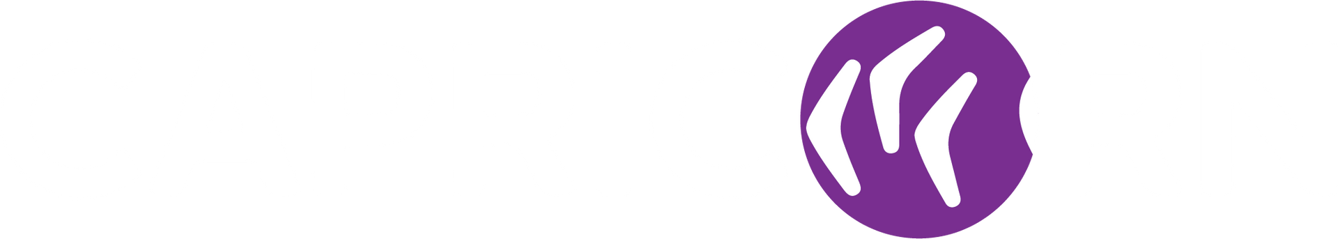 Capricorn logo with Purple oval with three curved white lines inside.