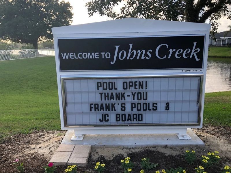 Sign for Johns Creek: 