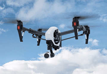 aerial view of the buildings