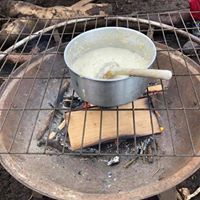 outdoor cooking at forest school