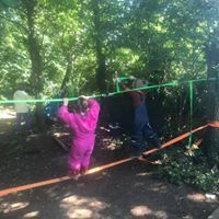 balancing at forest school