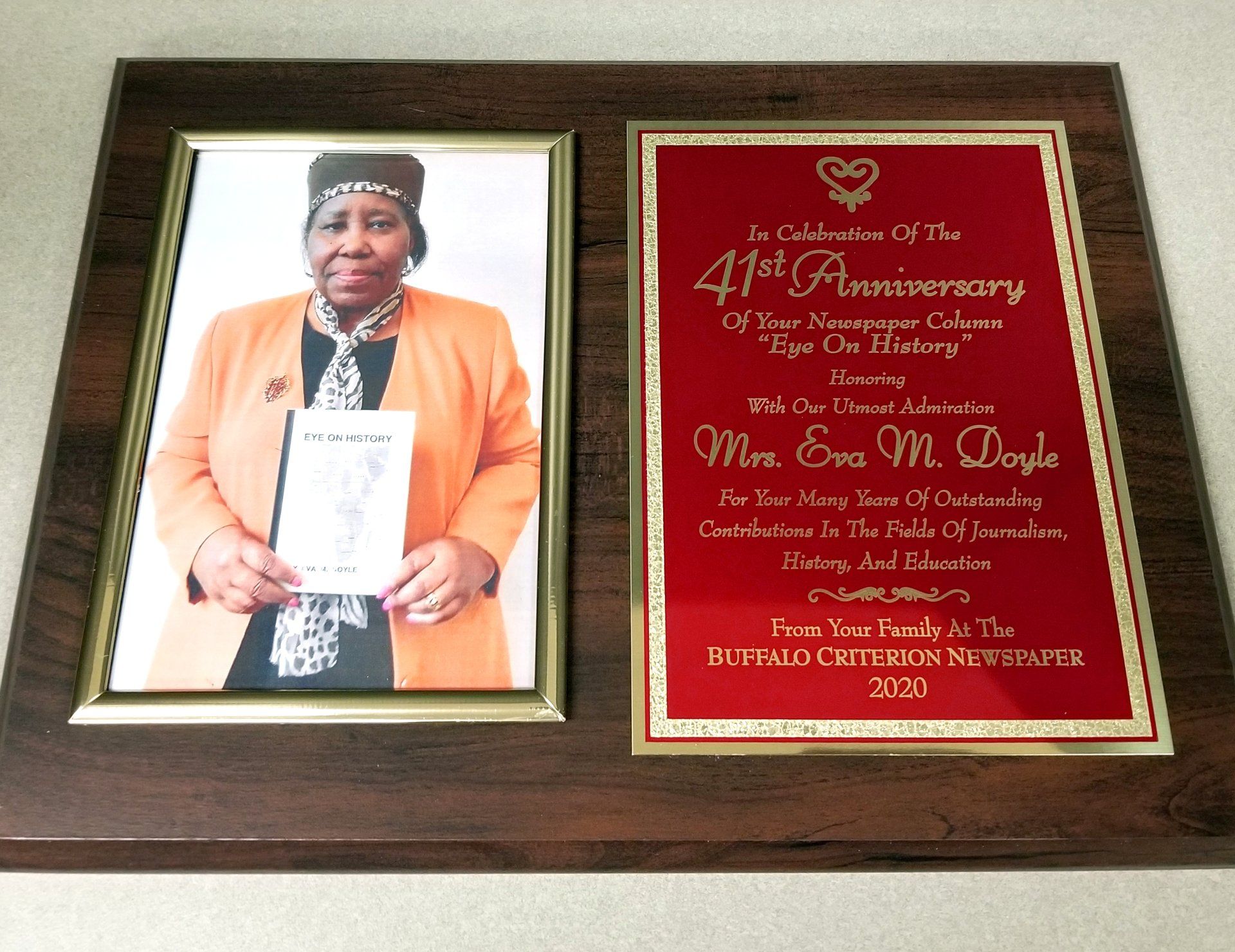 Eye on History Anniversary Plaque