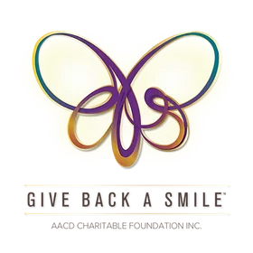 A logo for a charity called give back a smile