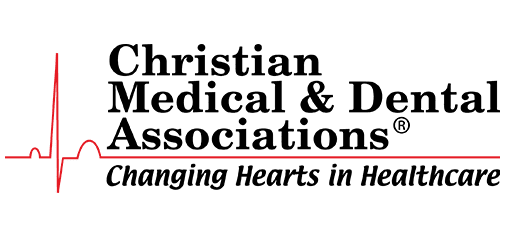 The logo for christian medical and dental associations changing hearts in healthcare