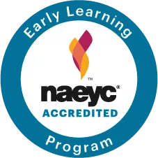 NAEYC Accredited Early Learning Program logo with a teal border.