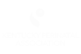 Kentucky Perinatal Association logo. White fetus shape above white text.