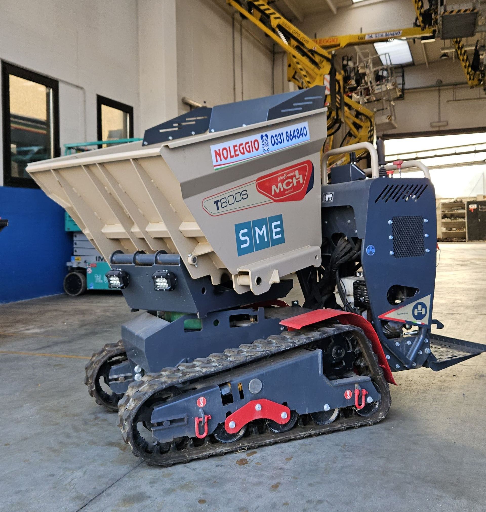 Motocarriola con scarico laterale