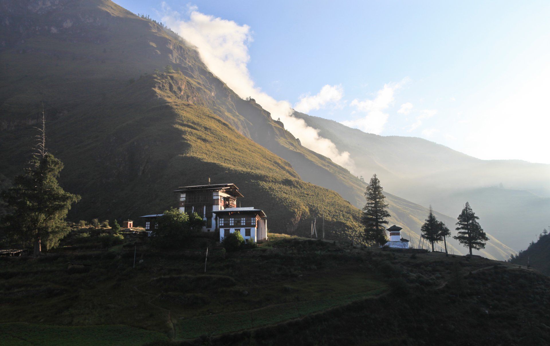 Tachogang Lhakhang between Paro and Thimphu highway