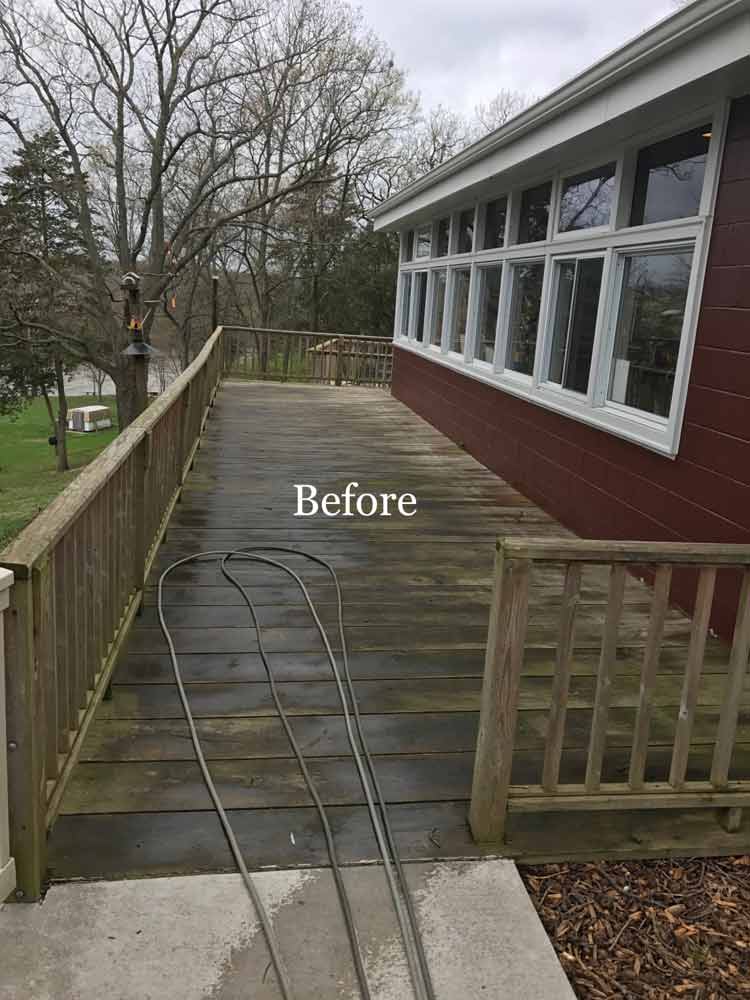 Before Deck Refinishing - Restoration in Kankakee, IL