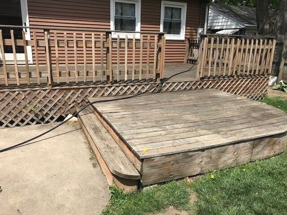 Before Old Deck Protection - Restoration in Kankakee, IL