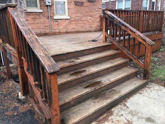 Before Deck Stair Protection - Restoration in Kankakee, IL