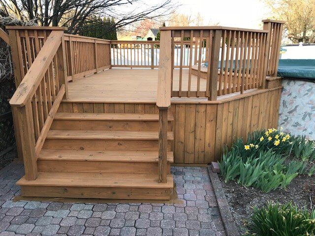 Before Deck Protection with Steps - Restoration in Kankakee, IL