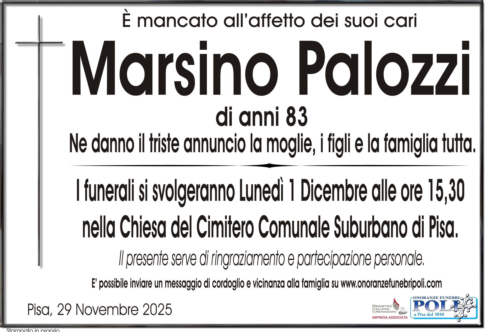 necrologio Marsino Palozzi