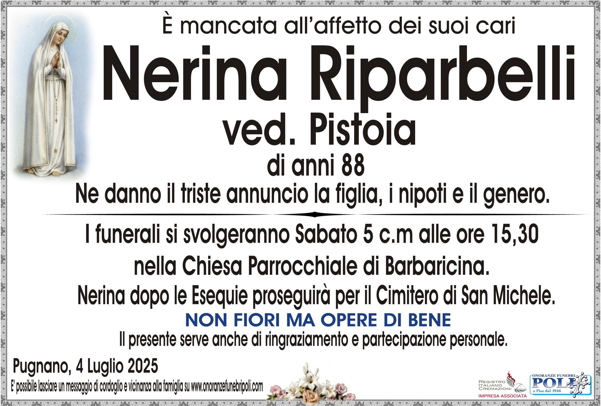 necrologio NERINA RIPARBELLI