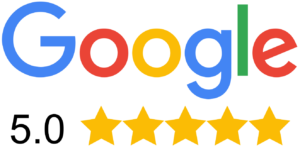 A google logo with five stars on it