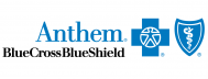 Anthem blue cross blue shield logo on a white background