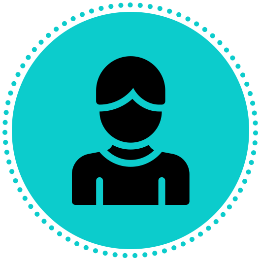 An icon of a person wearing a mask in a blue circle.