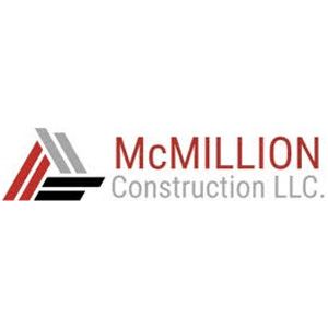 A logo for mcmillion construction llc , a construction company.