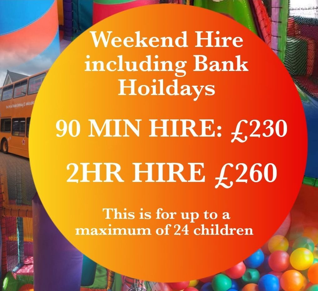 An advertisement for weekend hire including bank holidays