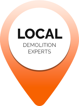 it is a logo for local demolition experts .