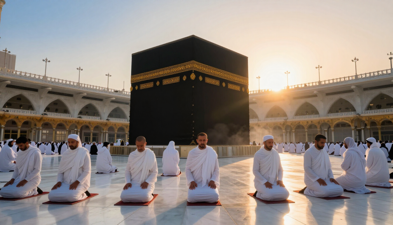 The Holy Kaaba in Makkah at Sunrise