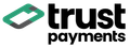 Trust Payments logo. Emerald and dark gray shape, black 