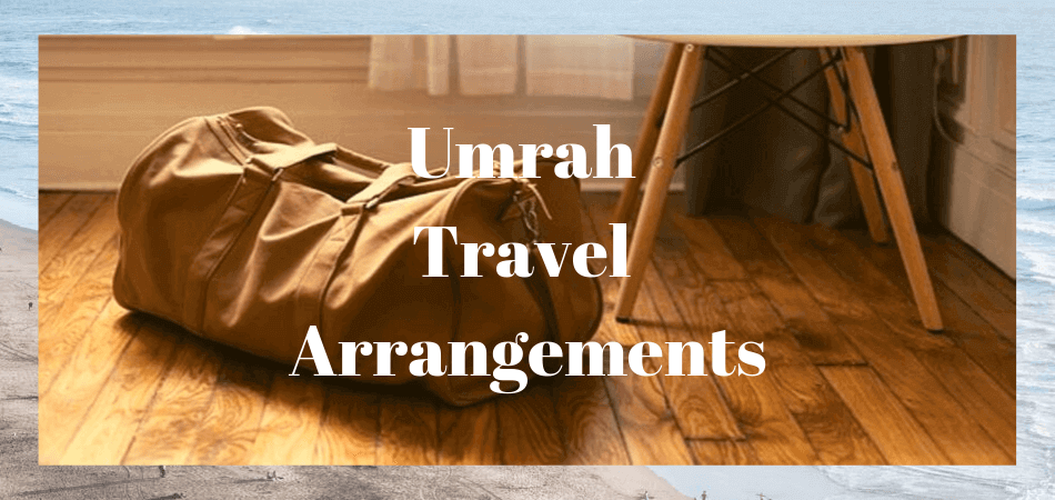 Brown duffel bag on wooden floor with text