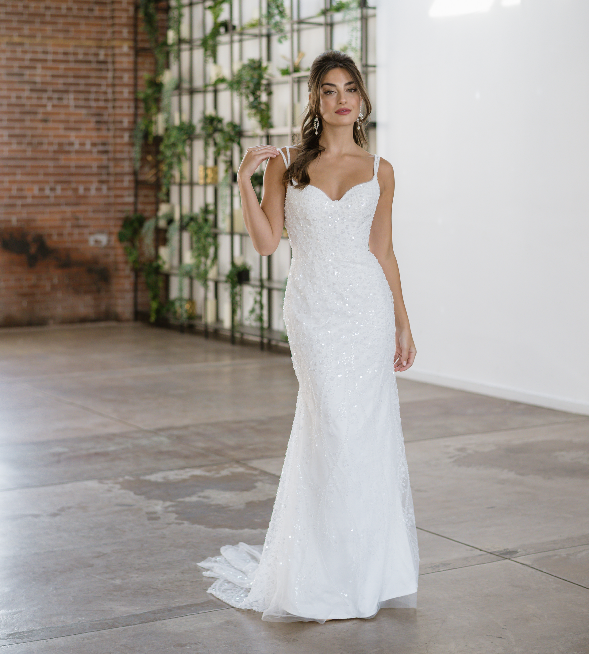 Beaded fit and flare dress